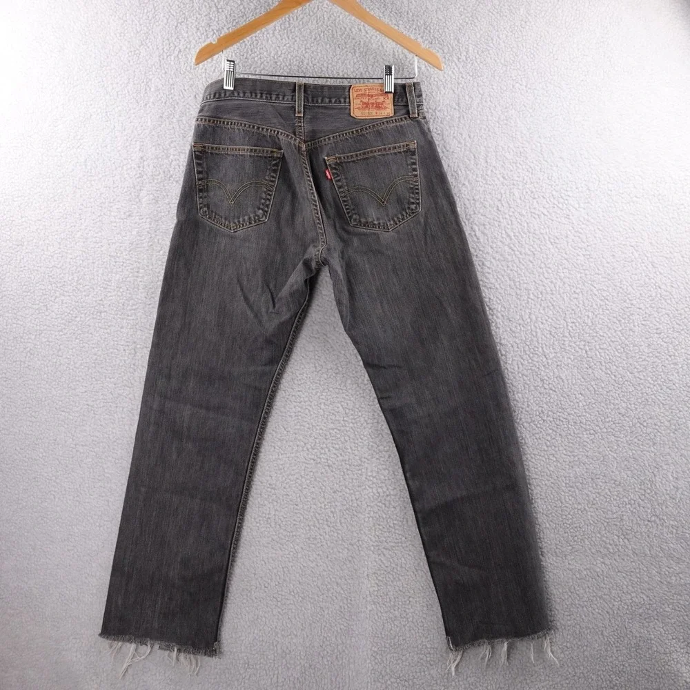 Vintage Levi Strauss 501XX Mens Black Distressed Denim‎ Jeans Fits 34x31